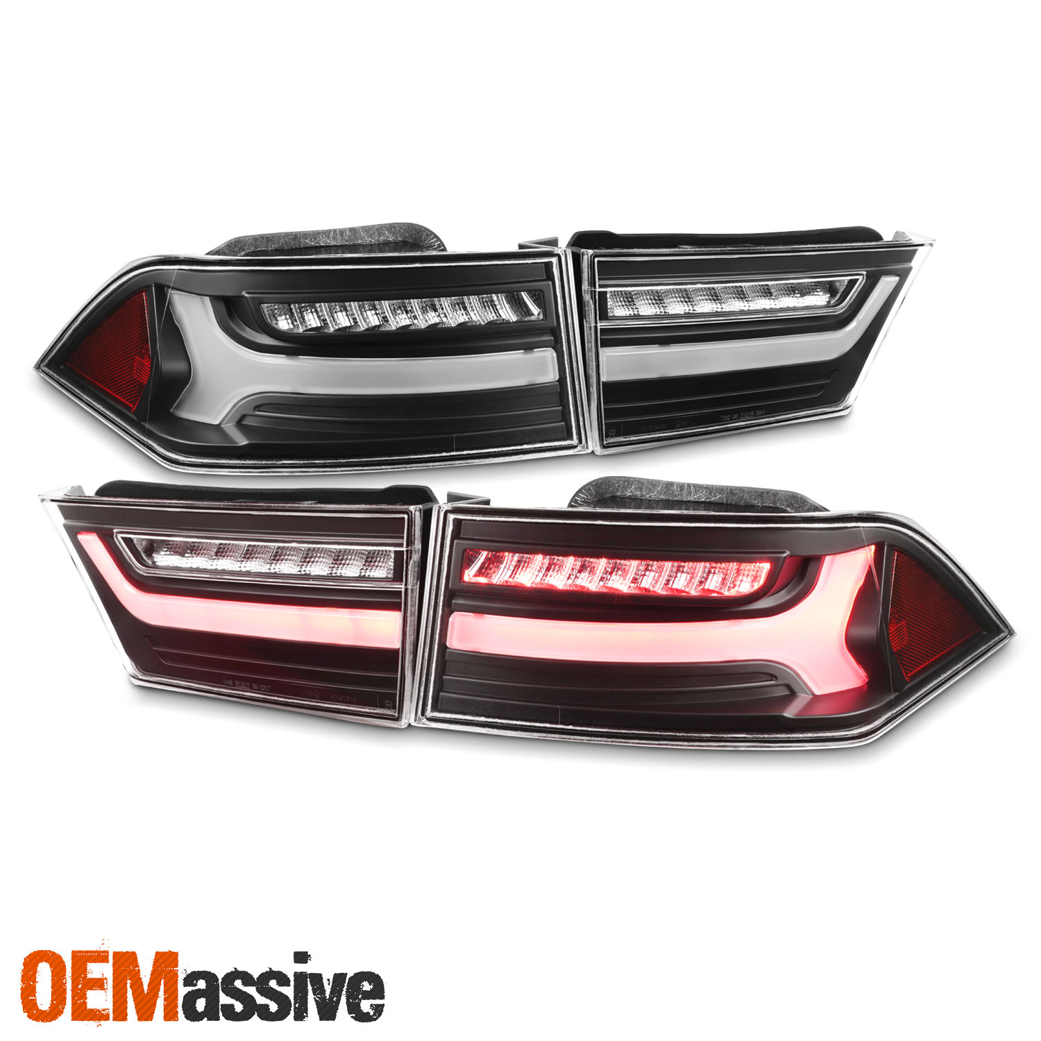 For 20042008 Acura TSX LED Light Bar Tail Lights Brake Lamp Black